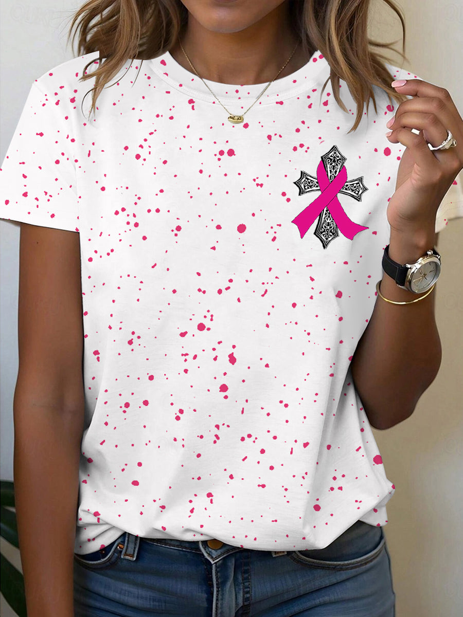 Consciência do Câncer de Mama das Mulheres Eu Uso Rosa Para Mim Minhas Scars Tell A Story T-Shirt