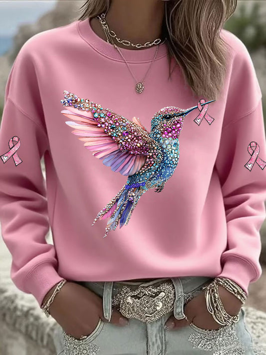 Colibri rosa das mulheres impresso moletom