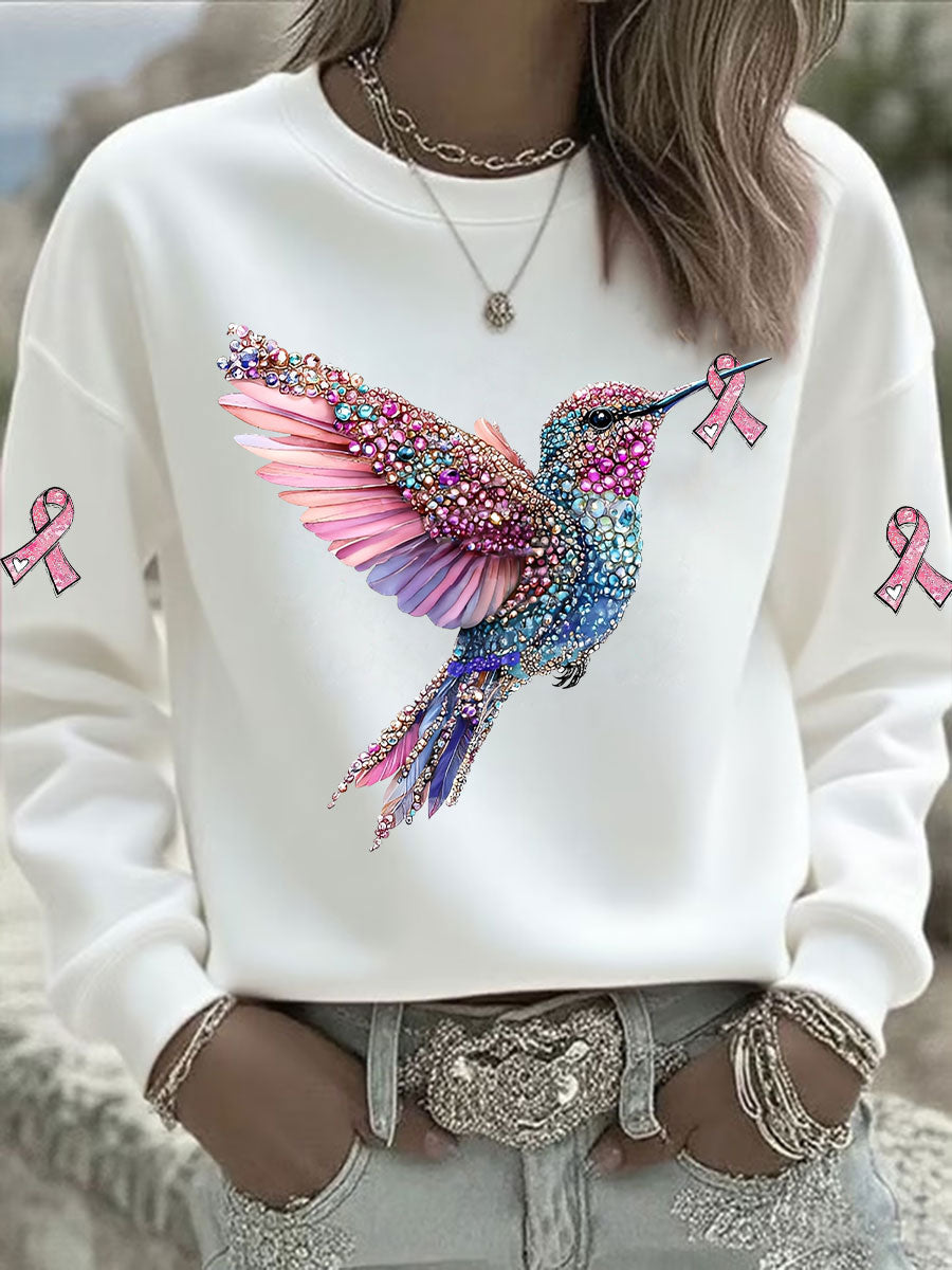 Colibri rosa das mulheres impresso moletom