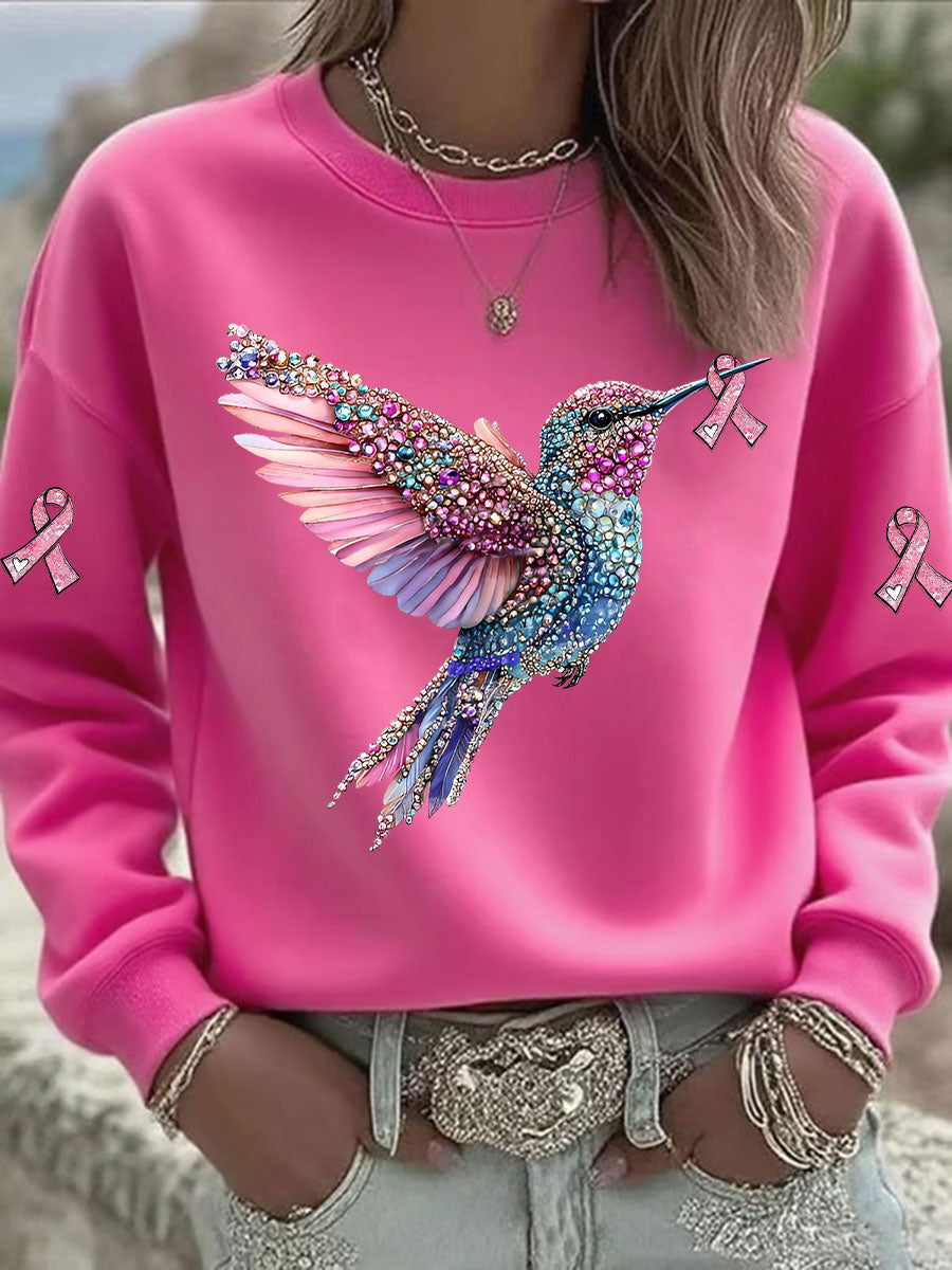 Colibri rosa das mulheres impresso moletom