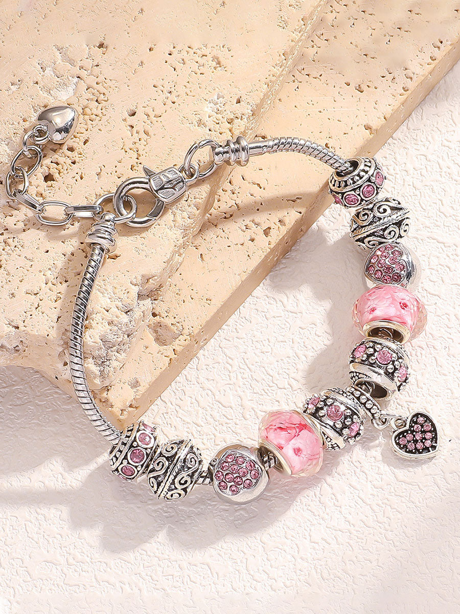 Pulseira rosa câncer de mama feminino