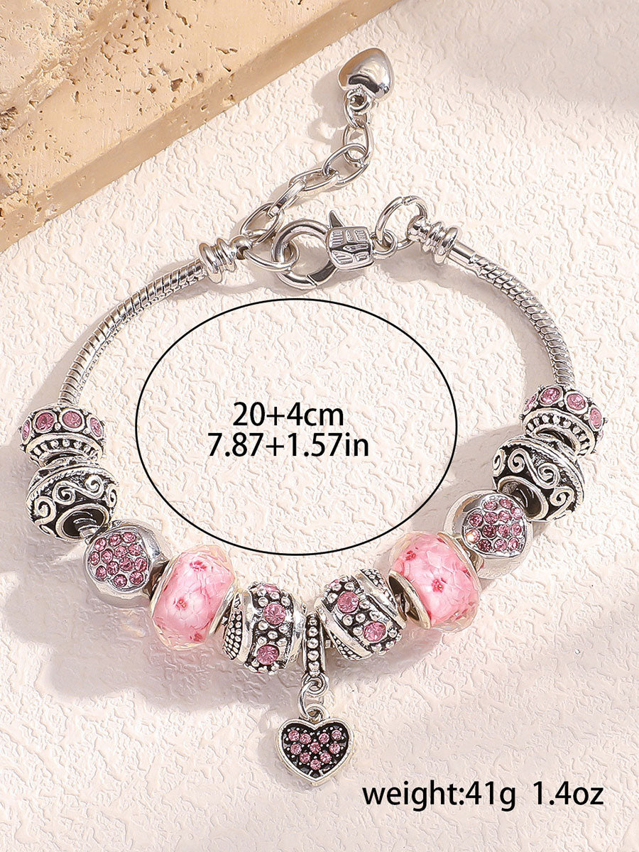 Pulseira rosa câncer de mama feminino