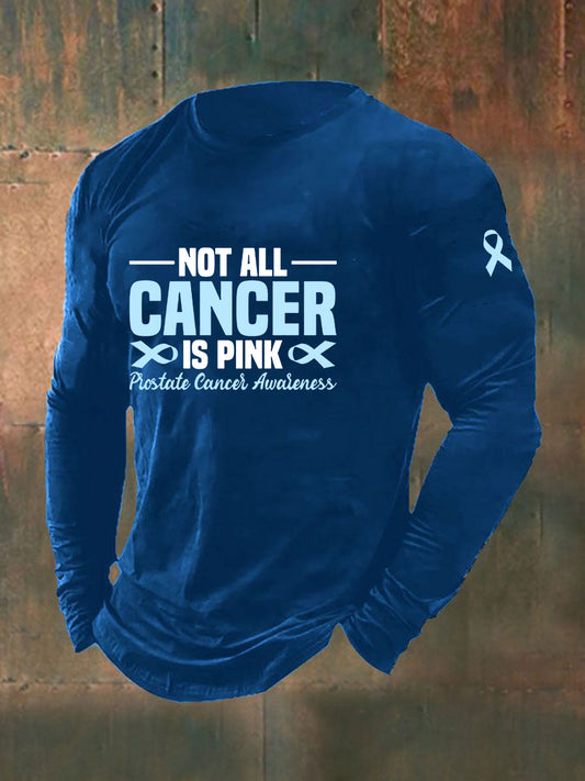 Consciência do câncer de próstata masculino imprimir camiseta casual