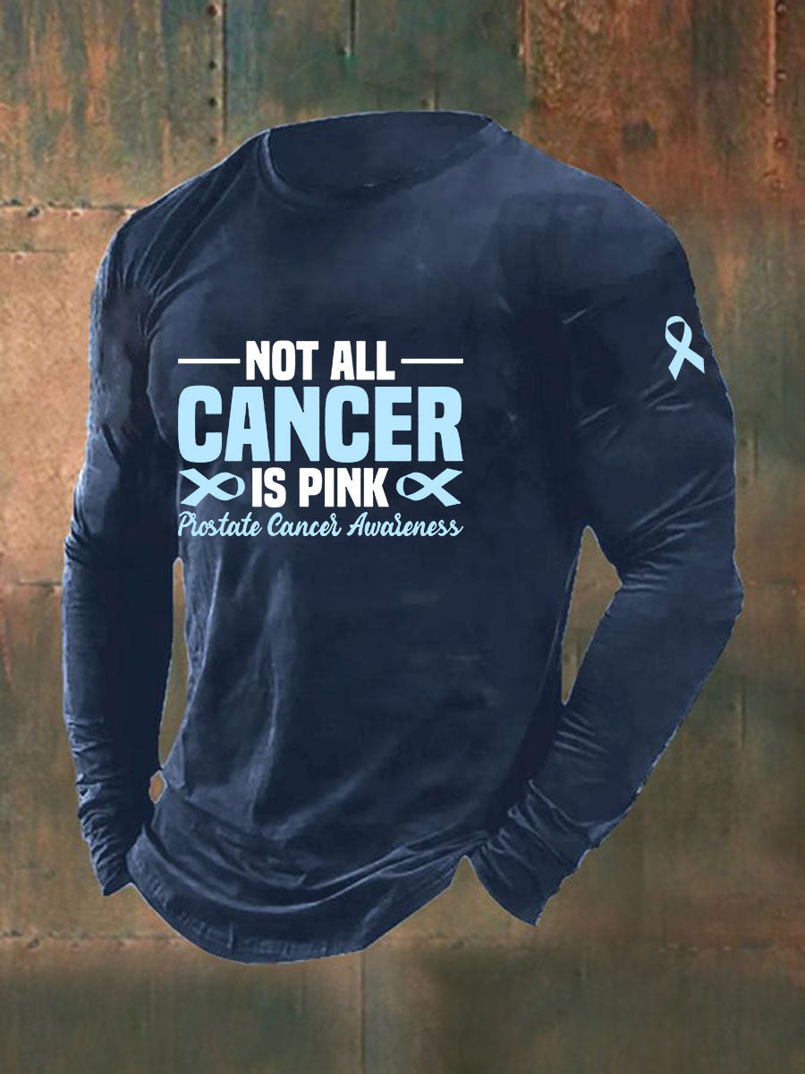 Consciência do câncer de próstata masculino imprimir camiseta casual
