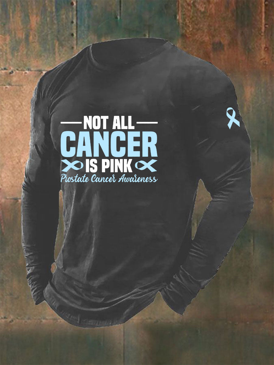 Consciência do câncer de próstata masculino imprimir camiseta casual
