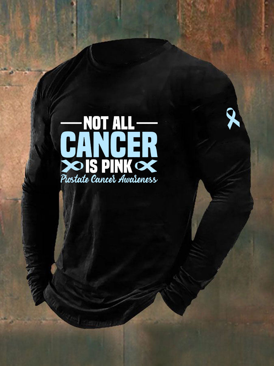 Consciência do câncer de próstata masculino imprimir camiseta casual