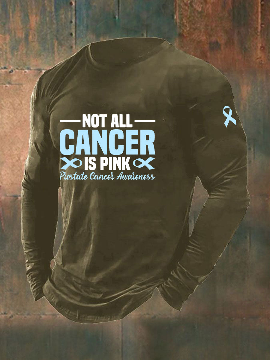 Consciência do câncer de próstata masculino imprimir camiseta casual
