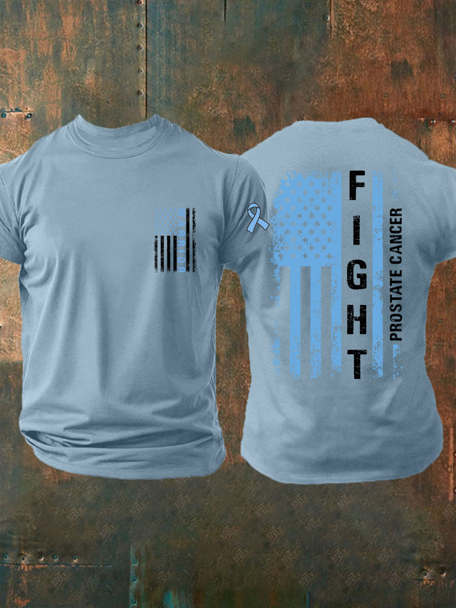 Consciência do câncer de próstata masculino imprimir camiseta casual