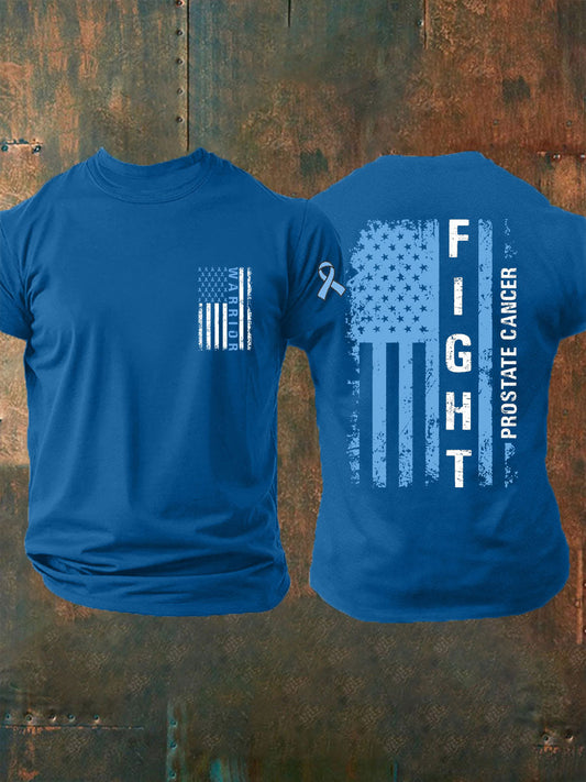 Consciência do câncer de próstata masculino imprimir camiseta casual