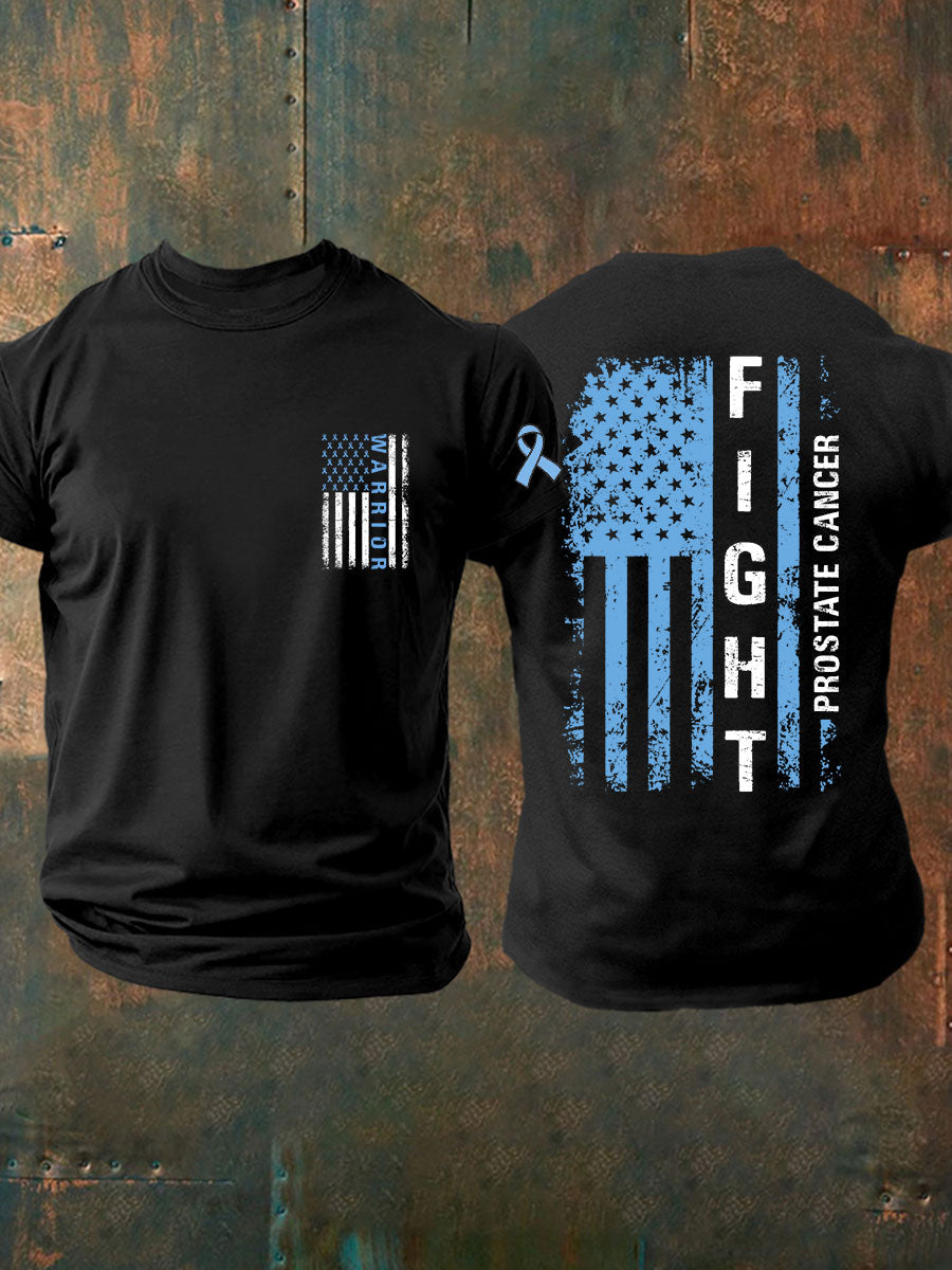 Consciência do câncer de próstata masculino imprimir camiseta casual
