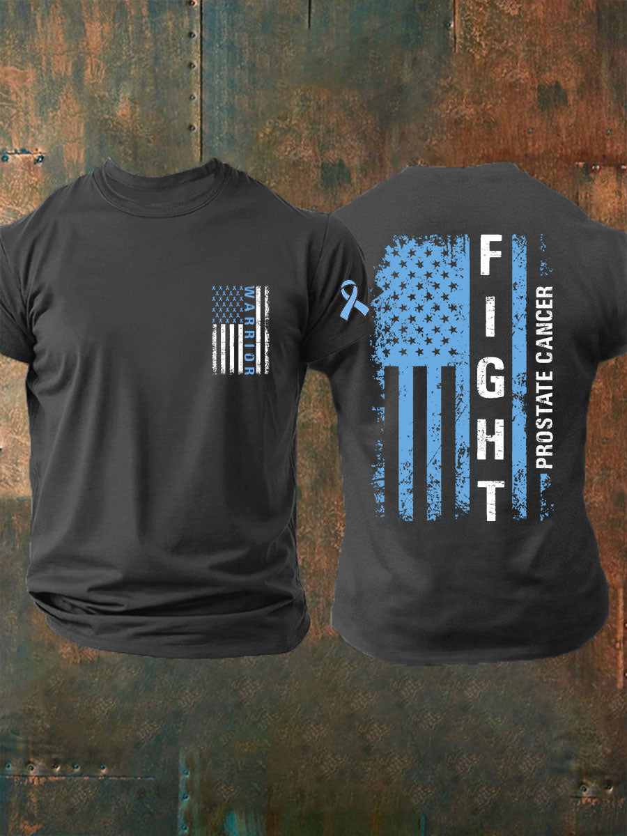 Consciência do câncer de próstata masculino imprimir camiseta casual