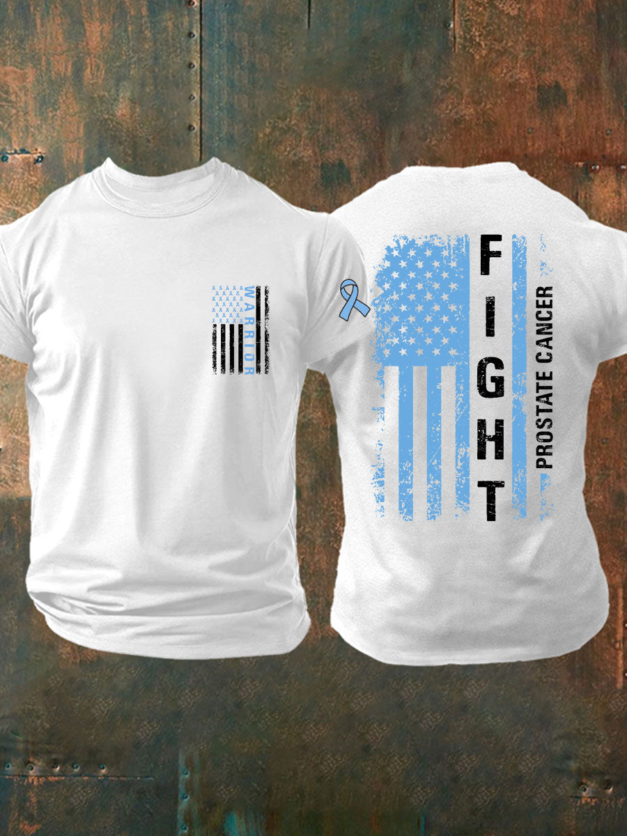 Consciência do câncer de próstata masculino imprimir camiseta casual
