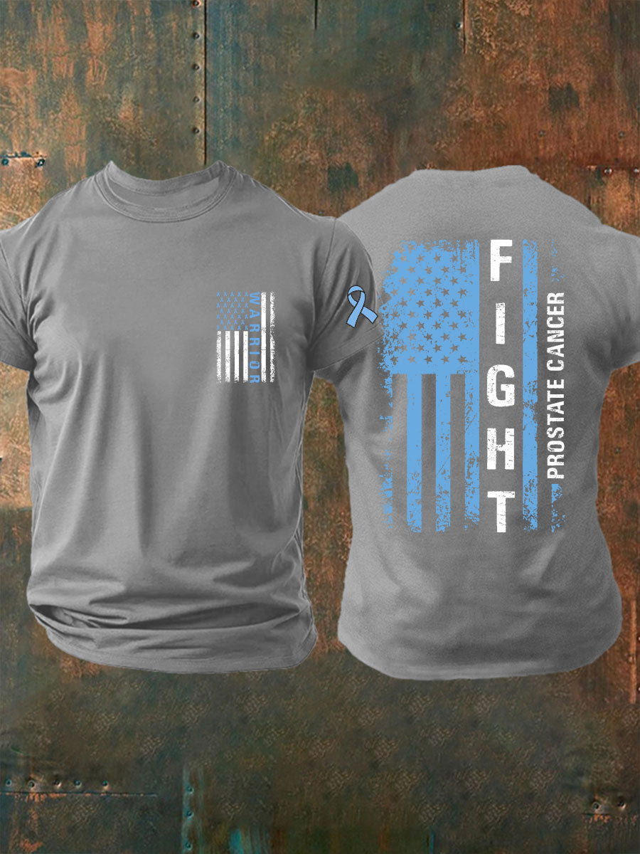 Consciência do câncer de próstata masculino imprimir camiseta casual