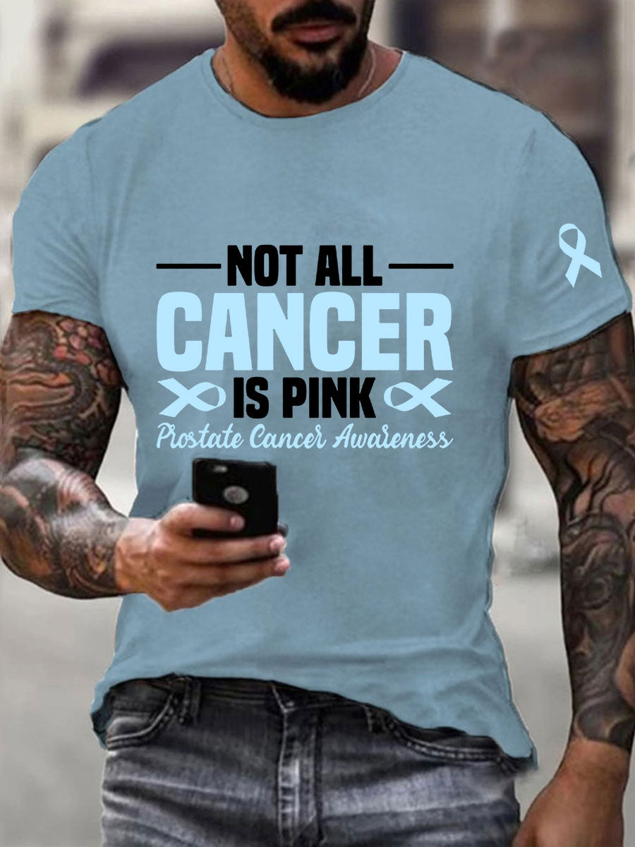 Consciência do câncer de próstata masculino imprimir camiseta casual