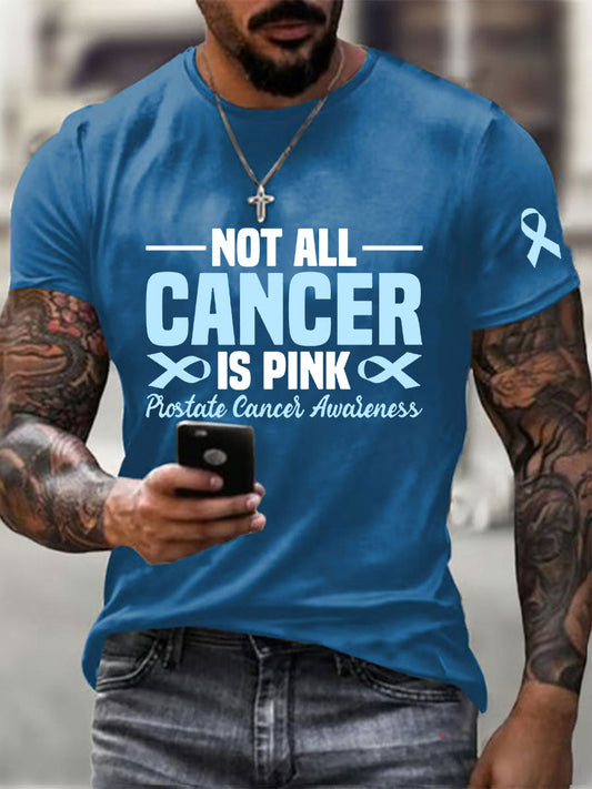 Consciência do câncer de próstata masculino imprimir camiseta casual