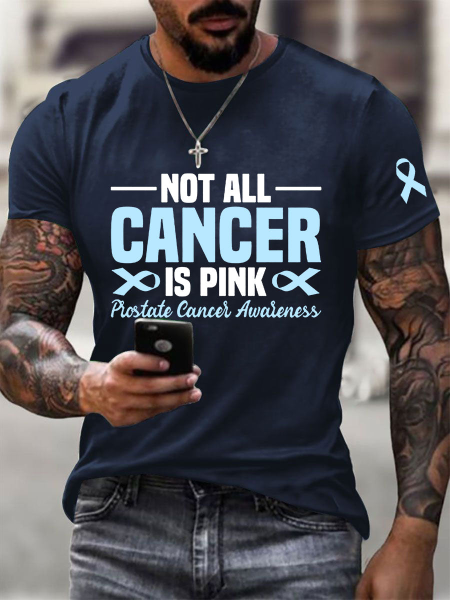 Consciência do câncer de próstata masculino imprimir camiseta casual
