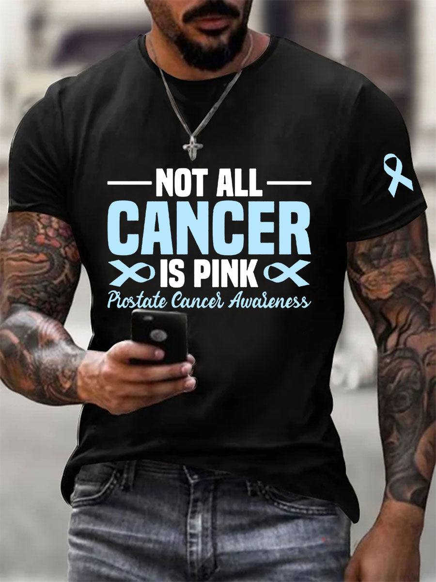 Consciência do câncer de próstata masculino imprimir camiseta casual