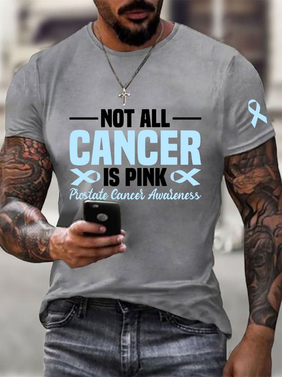 Consciência do câncer de próstata masculino imprimir camiseta casual