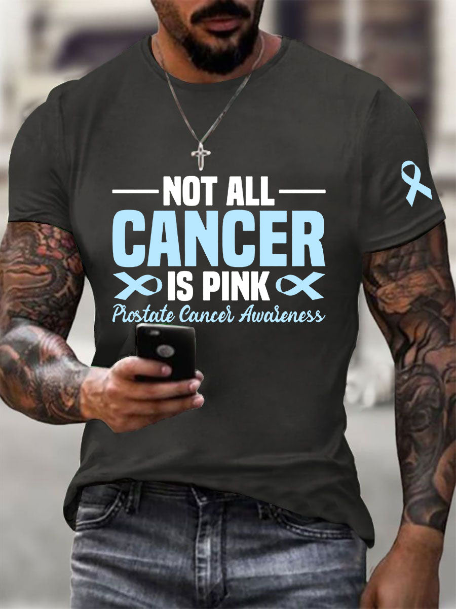 Consciência do câncer de próstata masculino imprimir camiseta casual
