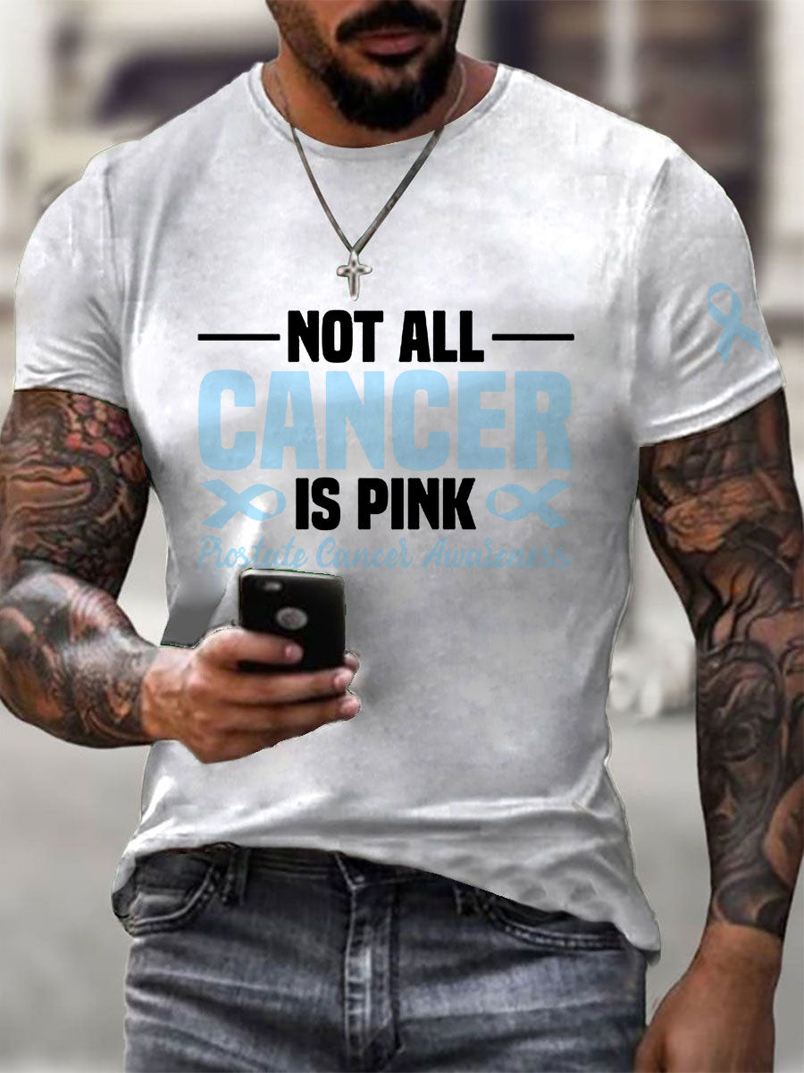 Consciência do câncer de próstata masculino imprimir camiseta casual