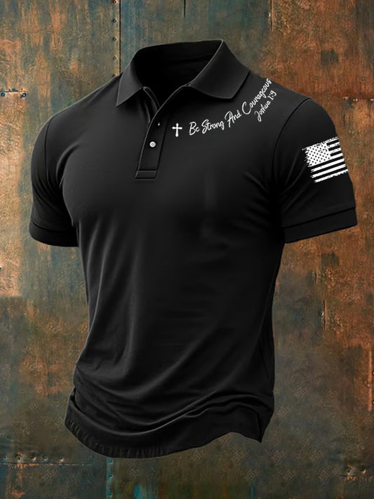Camisa de manga curta masculina Seja forte e corajosa