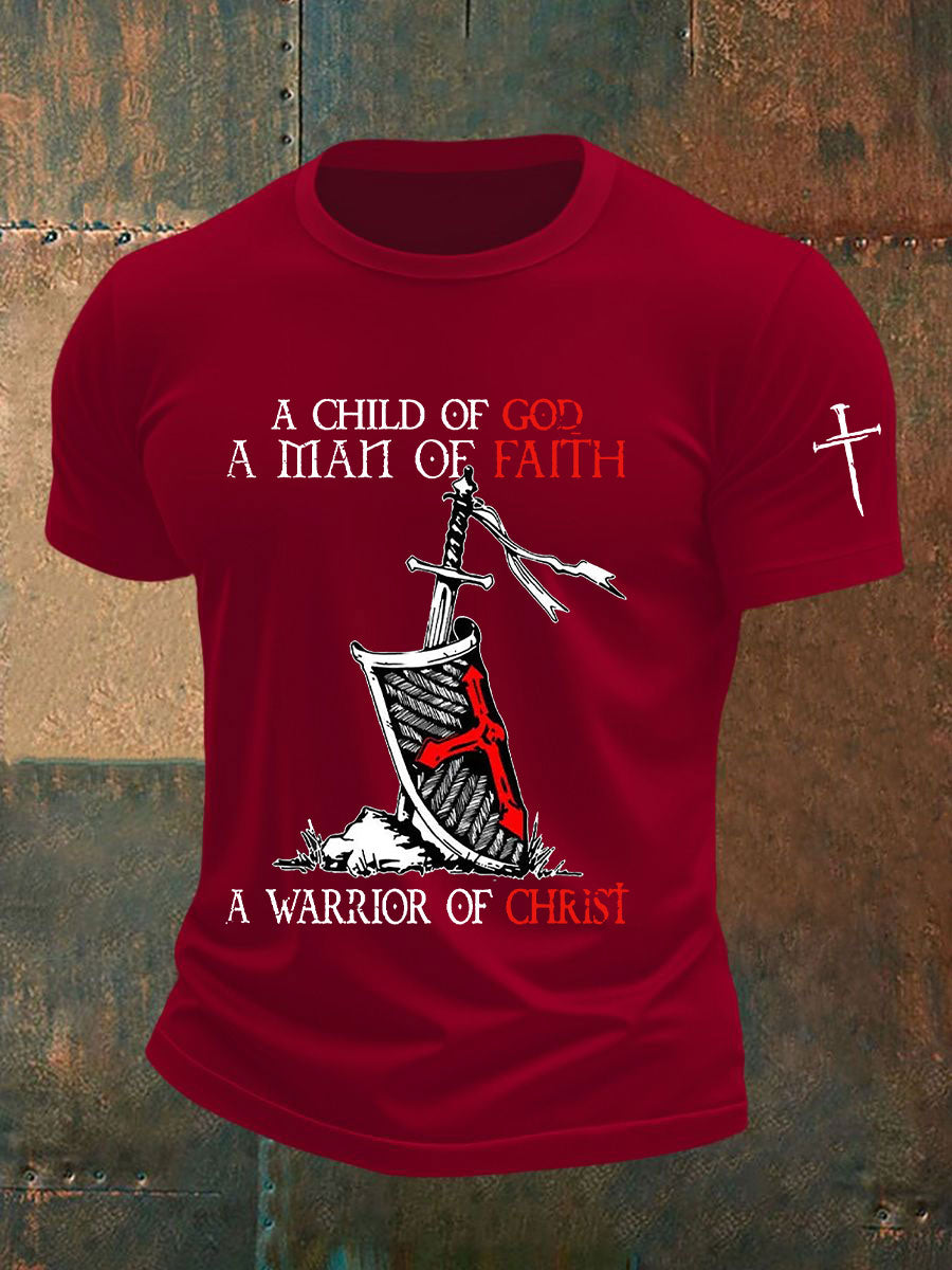 Men's A Man Of Faith Impresso T-shirt Casual