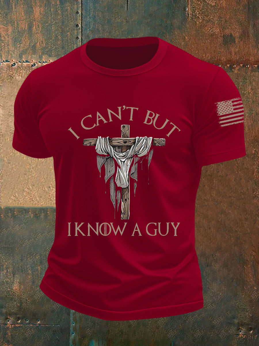 T-shirt de manga curta masculina não consigo, mas conheço um tipo