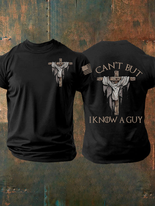 T-shirt de manga curta masculina não consigo, mas conheço um tipo