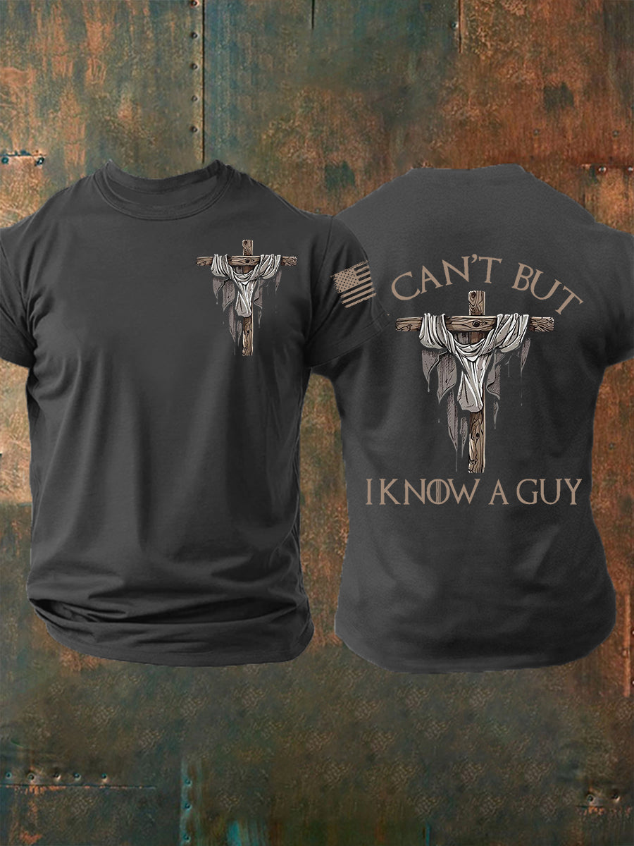 T-shirt de manga curta masculina não consigo, mas conheço um tipo