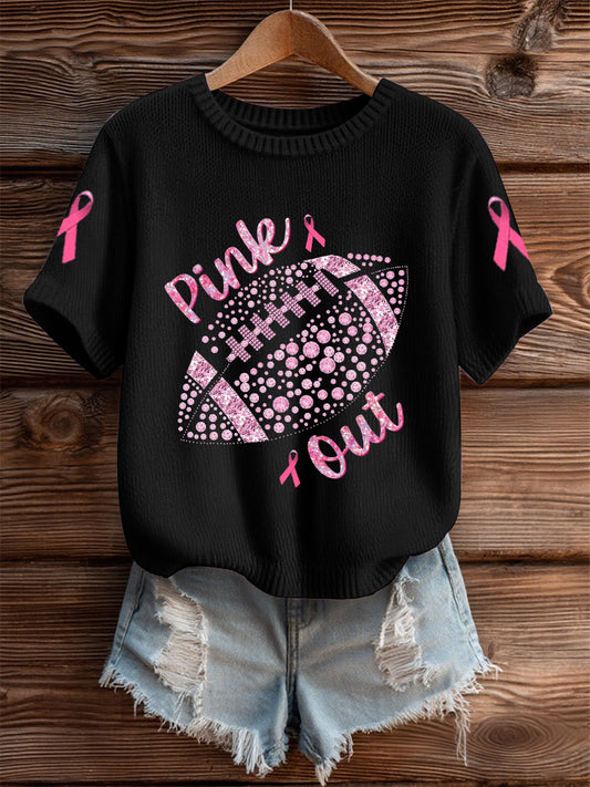 Camiseta de manga curta Pink Out para câncer de mama feminino