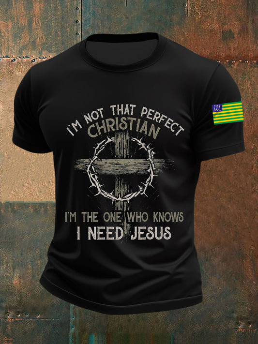 Camiseta Casual Masculina Fé Brasileira Vintage