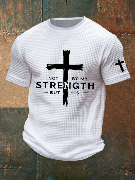 Homens não são pela minha força mas sua camiseta estampada Waffle