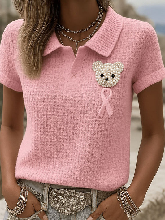 Camisa Urso Câncer de Mama Feminina