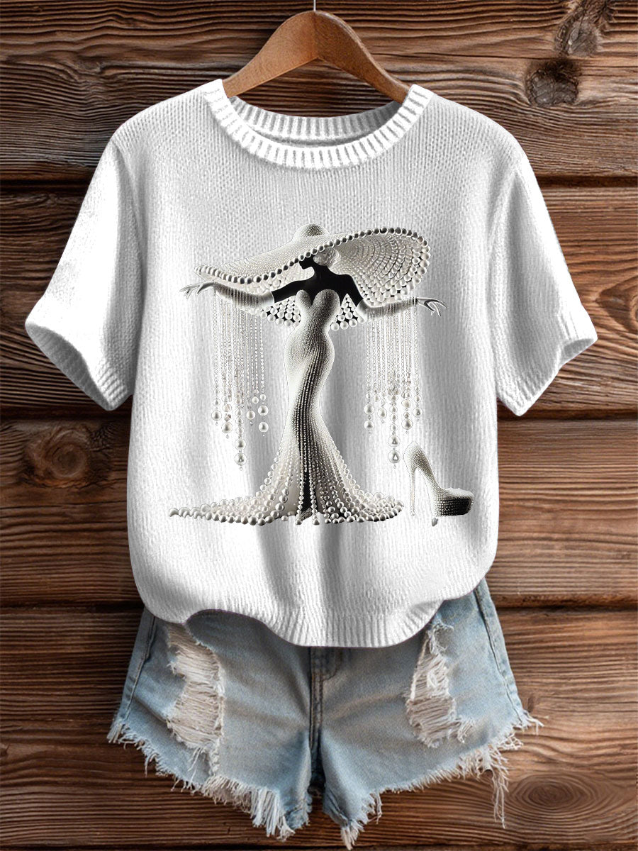 Câncer de mama feminino Pearl Art Cozy Top malha