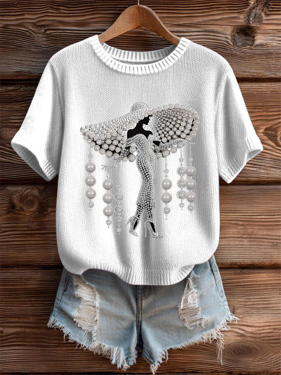Câncer de mama feminino Pearl Art Cozy Top malha