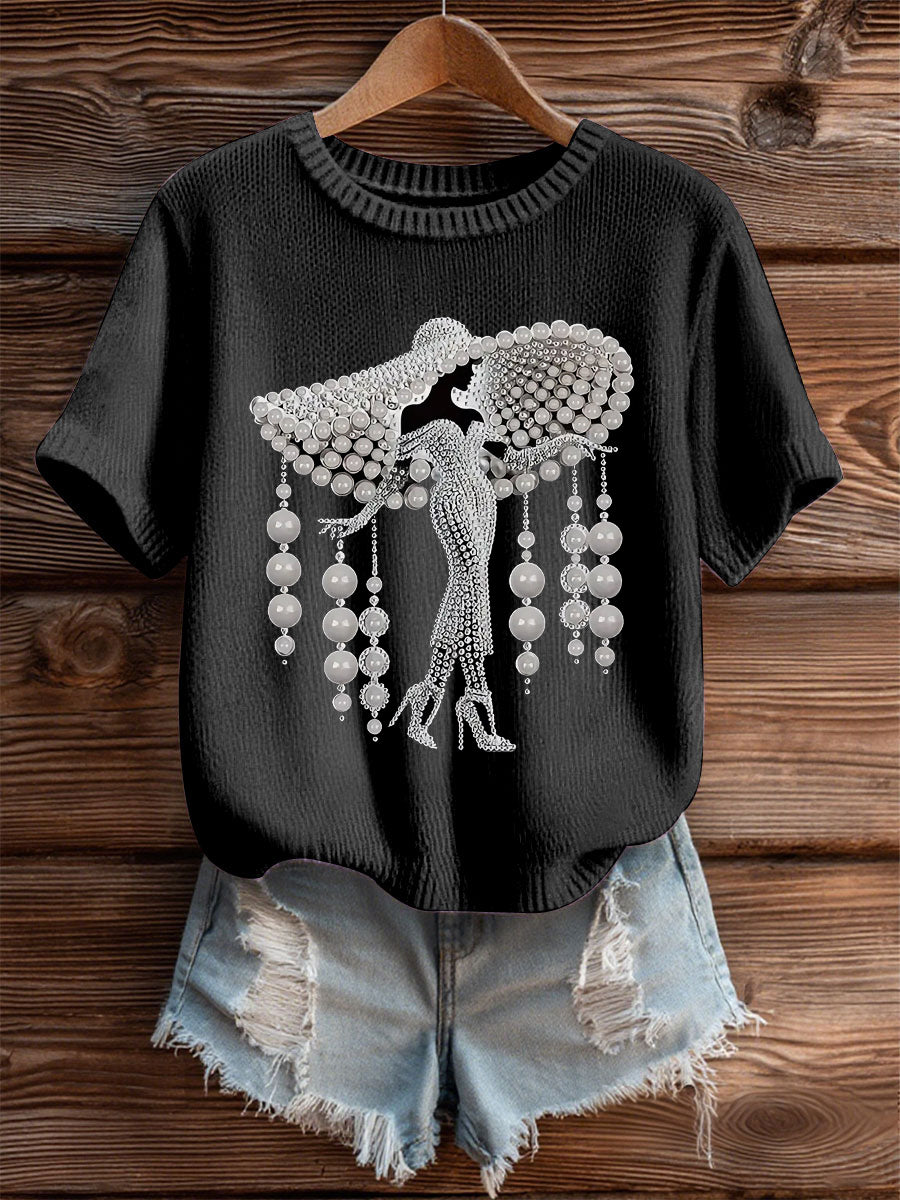 Câncer de mama feminino Pearl Art Cozy Top malha