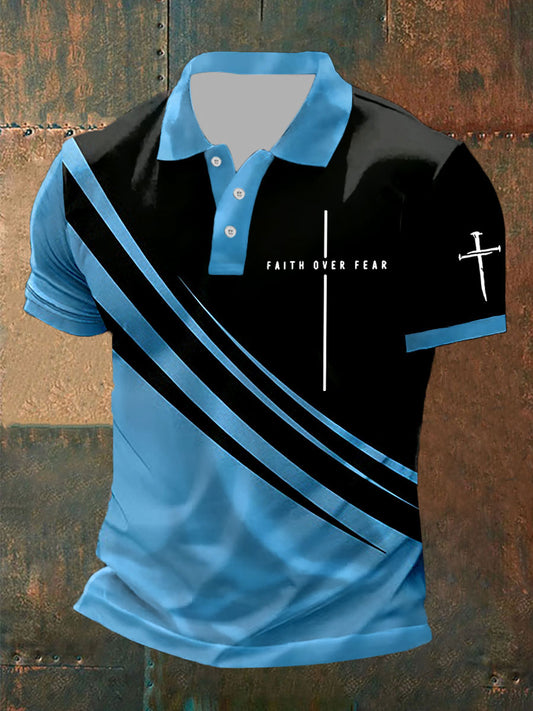 Fé Masculina Sobre O Medo Impresso Camisa Polo