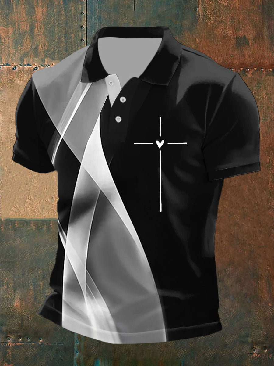 Homens da Fé Cruz Impresso T-shirt Casual