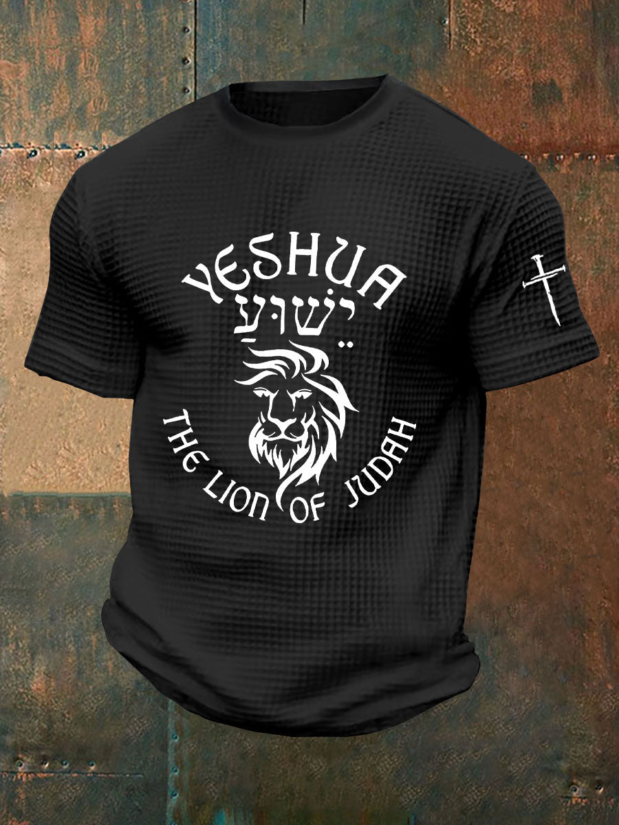 Yeshua Waffle Print T-shirt dos homens