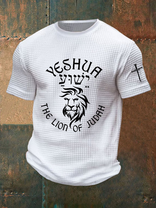 Yeshua Waffle Print T-shirt dos homens