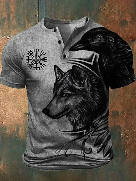 T-shirt Viking Wolf Totem masculina