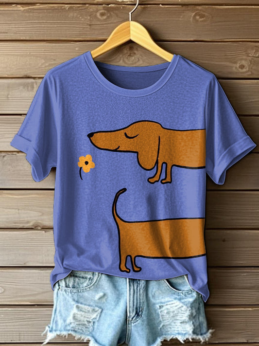 Dachshund feminino Art Print T-shirt