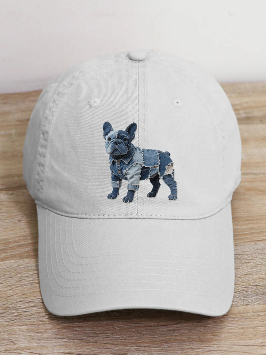 Unisex Bulldog Padrão Patchwork Art Hat