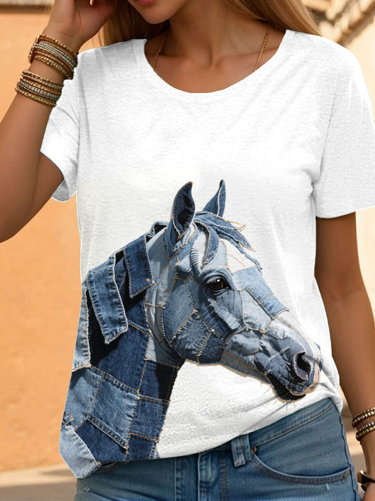T-shirt de cavalo feminino