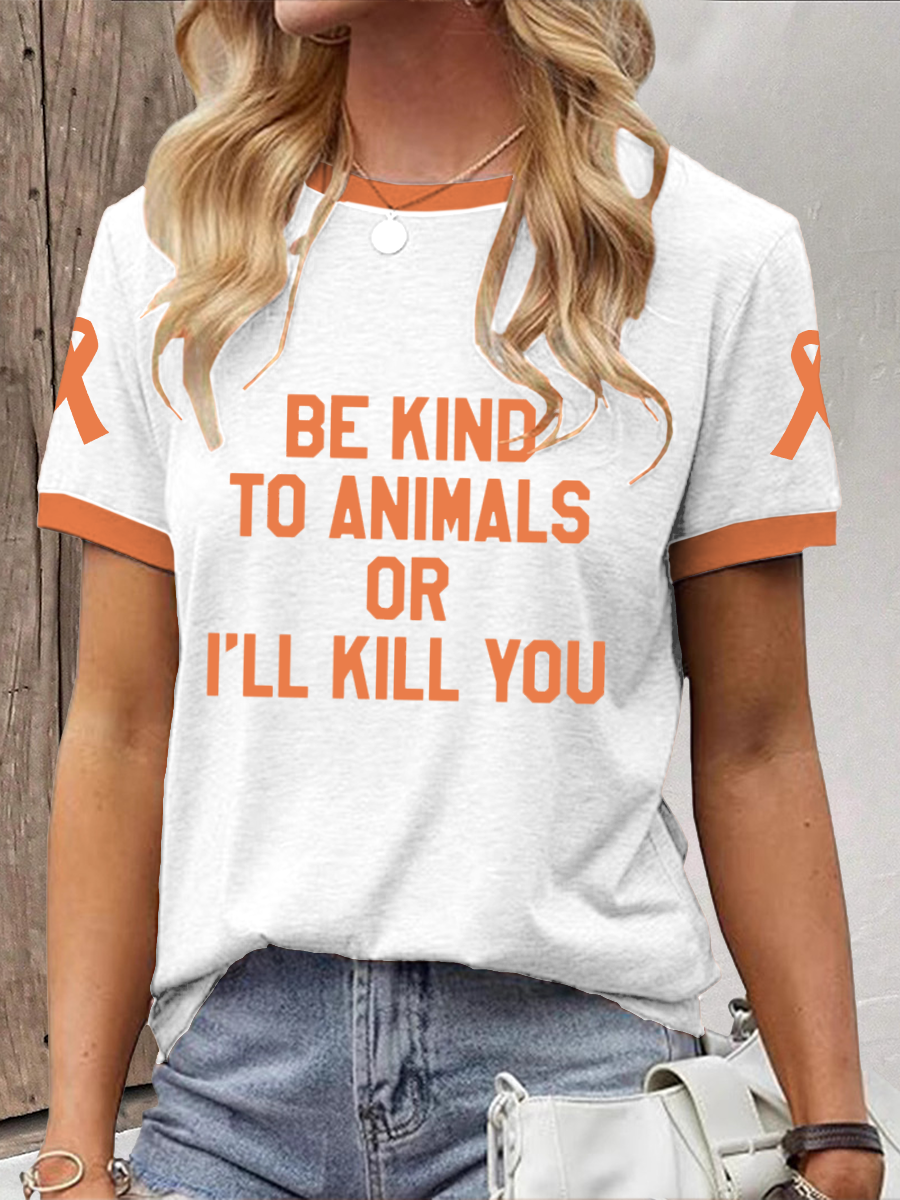 Mulheres's ser gentil com os animais ou eu vou te matar T-shirt