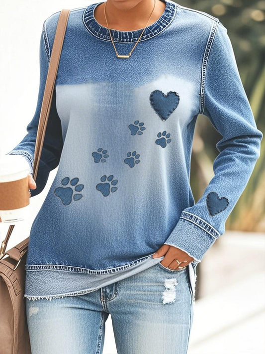 Camisola de ganga feminina