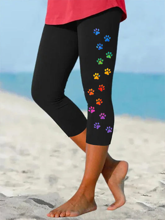 Cuidar das mulheres para animais patas imprimir leggings
