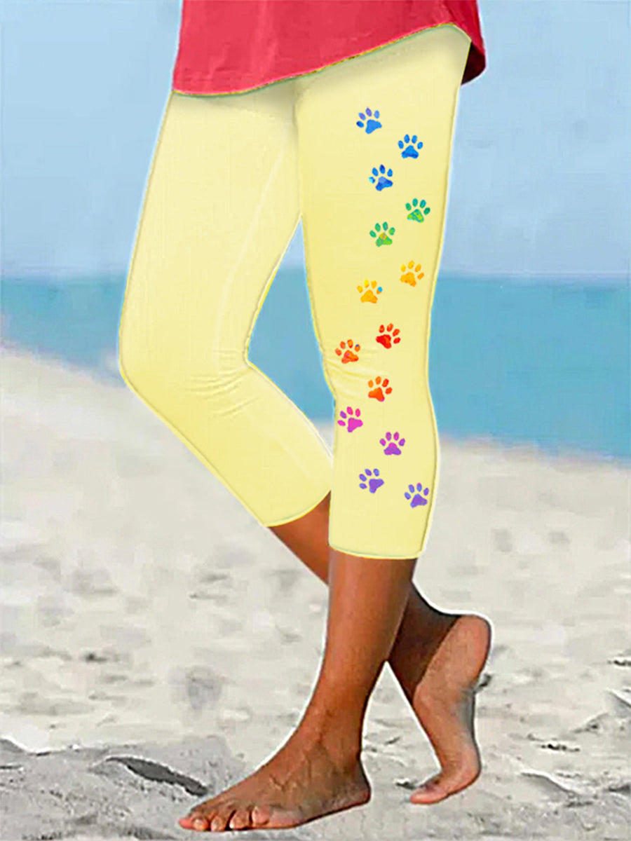 Cuidar das mulheres para animais patas imprimir leggings