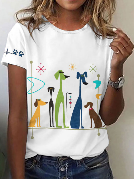 T-shirts Mulher Arte Cães