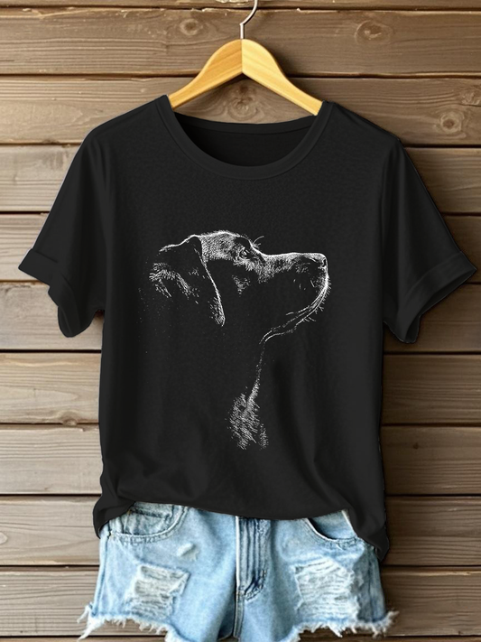 Labrador feminino imprimir camiseta casual